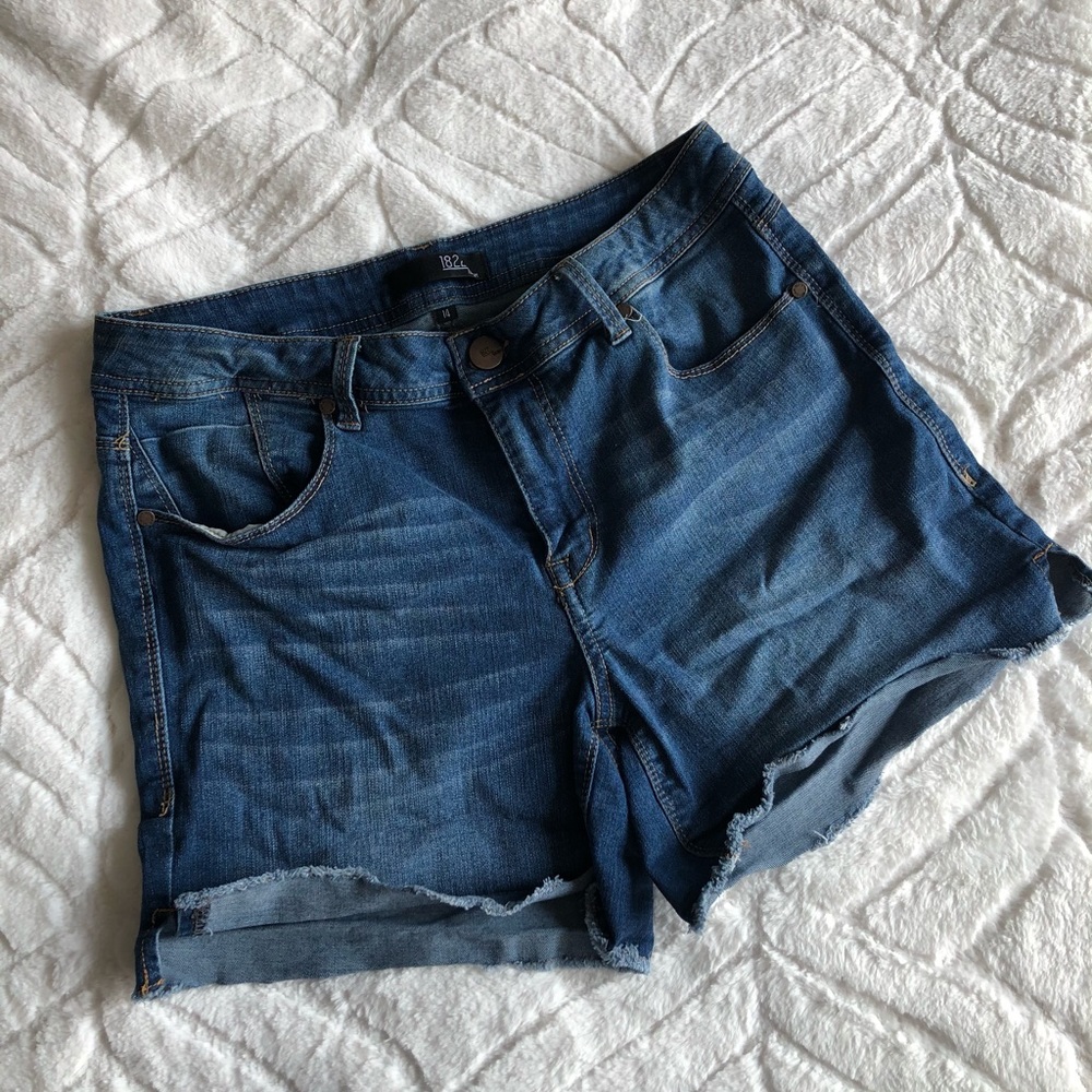 High rise blue Jean shorts